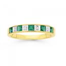 9ct-Gold-Created-Emerald-Diamond-Ring Sale