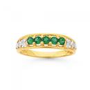 9ct-Gold-Created-Emerald-Diamond-Ring Sale