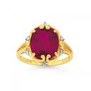 9ct-Gold-Created-Ruby-Diamond-Filigree-Ring Sale