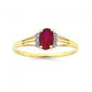 9ct-Gold-Created-Ruby-Diamond-Oval-Ring Sale