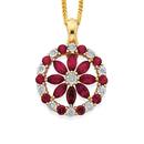 9ct-Gold-Created-Ruby-Diamond-Enhancer-Pendant Sale