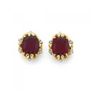 9ct-Gold-Created-Ruby-Diamond-Oval-Antique-Filigree-Earrings Sale