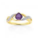 9ct-Gold-Amethyst-Diamond-Cushion-Cut-Crossover-Ring Sale