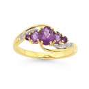 9ct-Gold-Amethyst-and-Diamond-Ring Sale