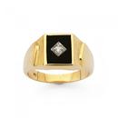 9ct-Gold-Onyx-Cubic-Zirconia-Gents-Ring Sale