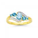 9ct-Gold-Blue-Topaz-Diamond-Swirl-Dress-Ring Sale