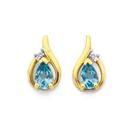 9ct-Gold-Blue-Topaz-Diamond-Earrings Sale