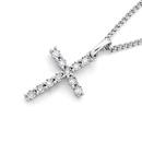 9ct-White-Gold-Diamond-Cross-Pendant Sale