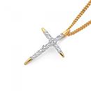 9ct-Gold-Diamond-Cross-Pendant Sale