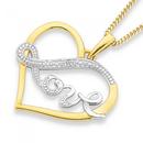 9ct-Gold-Two-Tone-Diamond-Love-Heart-Pendant Sale