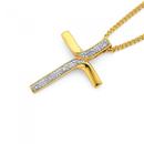 9ct-Gold-Diamond-Cross-Pendant Sale