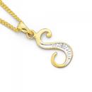 9ct-Gold-Diamond-Initial-S-Pendant Sale