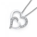 9ct-White-Gold-Diamond-Double-Heart-Pendant Sale