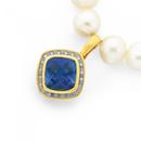 9ct-Gold-Created-Sapphire-Diamond-Cushion-Cut-Enhancer-Pendant Sale