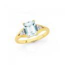 9ct-Gold-Aquamarine-Diamond-Ring Sale