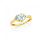 9ct-Gold-Aquamarine-Diamond-Heart-Twist-Ring Sale