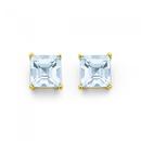 9ct-Aquamarine-5mm-Princess-Cut-Stud-Earrings Sale