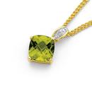 9ct-Gold-Peridot-Diamond-Pendant Sale