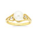 9ct-Gold-Cultured-Fresh-Water-Pearl-Diamond-Swirl-Ring Sale