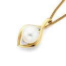 9ct-Gold-Cultured-Fresh-Water-Pearl-Diamond-Pendant Sale