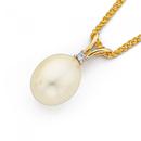 9ct-Gold-Cultured-Fresh-Water-Pearl-Diamond-Pendant Sale