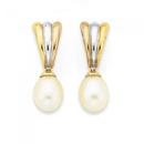 9ct-Gold-Tri-Tone-Cultured-Freshwater-Pearl-Fan-Teardrop-Earrings Sale