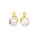 9ct-Freshwater-Pearl-Diamond-Earrings Sale