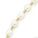 9ct-Gold-45cm-Cultured-Fresh-Water-Rice-Pearl-Rondell-Necklace-with-Filigree-Clasp Sale