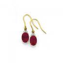 9ct-Gold-Created-Ruby-Diamond-Drop-Earrings Sale