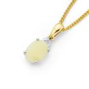 9ct-Gold-White-Opal-and-Diamond-Pendant Sale