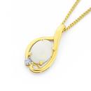 9ct-Gold-White-Opal-Diamond-Pendant Sale