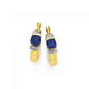 9ct-Gold-Created-Sapphire-Diamond-Cushion-Hoop-Earrings Sale