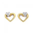 9ct-Gold-Diamond-Heart-Stud-Earrings Sale