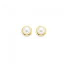 9ct-Gold-Cultured-Fresh-Water-Pearl-Gold-Framed-Stud-Earrings Sale