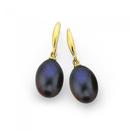 9ct-Gold-Black-Dyed-Pearl-Drop-Earrings Sale