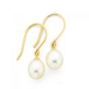 9ct-Gold-Cultured-Fresh-Water-Pearl-Drop-Hook-Earrings Sale