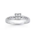 9ct-White-Gold-Diamond-Illusion-Square-Engagement-Ring Sale