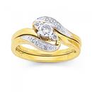 9ct-Gold-Diamond-Swirl-Bridal-Ring-Set Sale