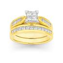 18ct-Gold-Diamond-Princess-Cut-Invisible-Set-Bridal-Ring-Set Sale