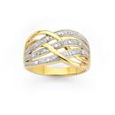 9ct-Gold-Diamond-Multi-Crossover-Ring Sale