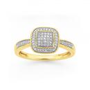 9ct-Gold-Diamond-Cushion-Framed-Ring Sale