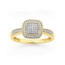 9ct-Gold-Diamond-Cushion-Framed-Ring Sale