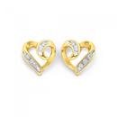 9ct-Gold-Diamond-Heart-Stud-Earrings Sale