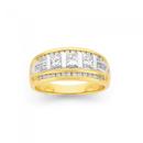 18ct-Gold-Diamond-Princess-Cut-Wide-Ring Sale