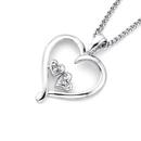 9ct-White-Gold-Diamond-Heart-Pendant Sale