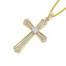 9ct-Gold-Diamond-Cross-Pendant Sale