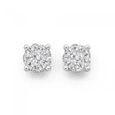 9ct-White-Gold-Diamond-Cluster-Stud-Earrings-with-a-1ct-Look Sale