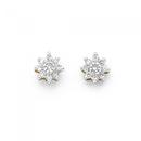 9ct-Gold-Diamond-Cluster-Stud-Earrings Sale