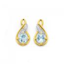 9ct-Gold-Diamond-Aquamarine-Earrings Sale