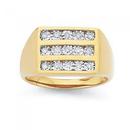 9ct-Gold-3-Row-Diamond-Set-Gents-Ring Sale